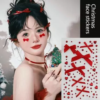 Рождественский макияж наклейки для лица Рождественский макияж лицо бабочка тату временная паста для лица бумага G5U8 style 1-1pcs