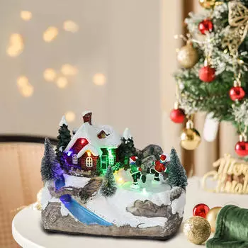 Рождественский маяк, миниатюрный орнамент, вращающаяся фигурка из смолы для свадьбы, дома, сада