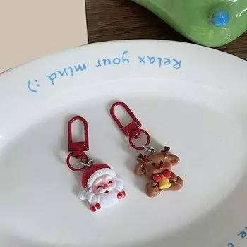 Рождественский медведь брелок студенческий рюкзак кулон аксессуары телефон кулон девушка пара подарок рождественские украшения украшения