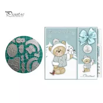 Рождественский медведь резки штампы DIY Скрапбукинг тиснение бумажные карты изготовление декора ремесло серебряный