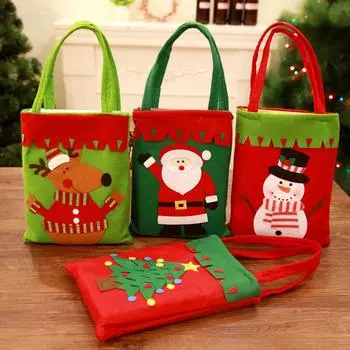 Рождественский мешок конфет Санта-Клаус Снеговики Подарок для хранения детских вечеринок One Size
