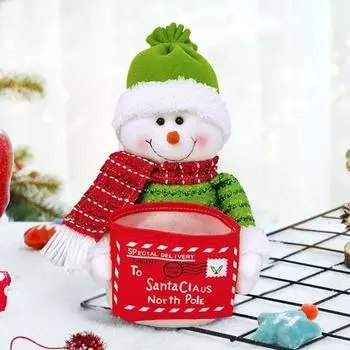 Рождественский мешок конфет Yousheng, плюшевая кукла Санта-Клауса, снеговик с маленьким мешочком, многоцелевое украшение рождественского стола для домашней праздничной вечеринки Santa Claus