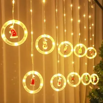 Рождественский мигающий сказочный свет, неяркий, энергосберегающий, на батарейках, елочная гирлянда, лампа для штор, украшение для рождественской вечеринки Colorful Light