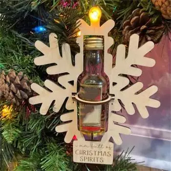 Рождественский мини-держатель для винных бутылок, прочная деревянная рождественская елка, подвесная стойка для маленьких пивных бутылок, домашний офис, кухня, бар, украшение