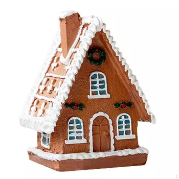 Рождественский миниатюрный домик-статуэтка с подсветкой, настольный орнамент для гостиной Without Tree Pattern