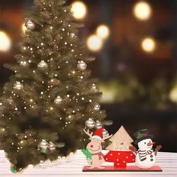 Рождественский многоярусный поднос, рождественская елка, деревенский фермерский дом, деревянные знаки, украшения для кухни, домашний стол, праздничные принадлежности, поднос в комплект не входит(1шт) One Size