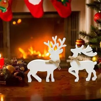 Рождественский многоярусный поднос, рождественская елка, деревенский фермерский дом, деревянные знаки, украшения для кухни, домашний стол, праздничные принадлежности, поднос в комплект не входит(2рс) One Size