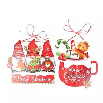 Рождественский мультфильм Дверная вешалка Санта-Клаус Лось Рождественская елка подвесные подвески Декор Игрушка