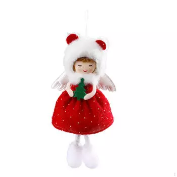 Рождественский мультфильм Фея Кукла Подвеска Украшение дерева Декоративное красный
