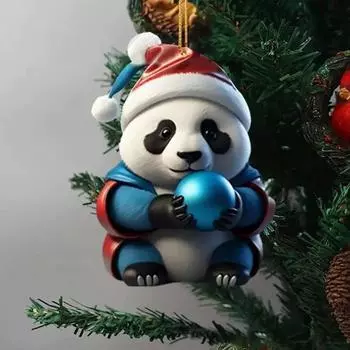 Рождественский мультфильм панда украшение елка подвеска акриловые украшения для праздничной елки автомобиль декор 2