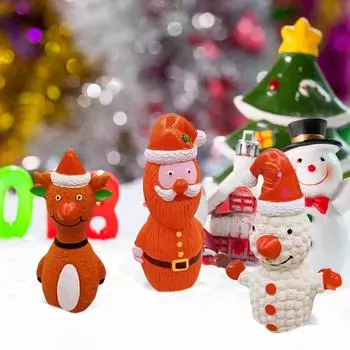 Рождественский мультфильм с собакой, эластичный латексный материал, прочная звуковая игрушка без внутреннего наполнения One Size