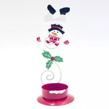 Рождественский мультфильм Санта-Клаус Снеговик Атмосфера Реквизит для фотографий Украшения Железный Арт Подсвечник