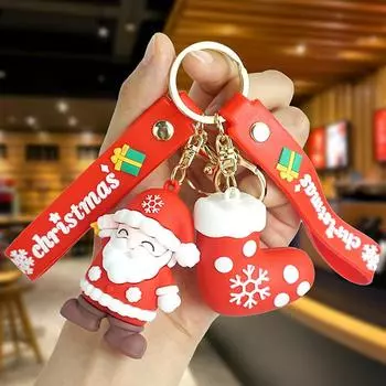 Рождественский мультяшный брелок рождественские аксессуары кулон милые парные брелоки подарки as the picture