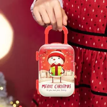 Рождественский мультяшный чемодан, коробка конфет, мини-чемодан для ручной клади, Санта-Клаус, эльф, миниатюрные игрушки для чемодана, рождественские украшения As Shown
