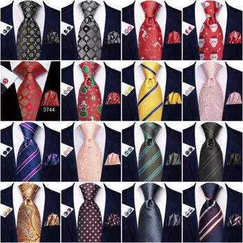 Рождественский мужской красный, черный, зеленый галстук-галстук, шелковый галстук Аскот, галстук-бабочка, набор для мероприятий N-3314