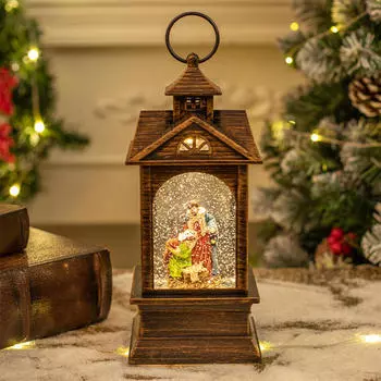 Рождественский музыкальный снежный шар-фонарь светящаяся музыкальная шкатулка художественное произведение настольное украшение подарок ночник рождество Style A