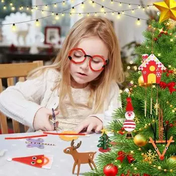 Рождественский набор для творчества «сделай сам» для детей 2024 года, адвент-календарь, набор игрушек-сюрпризов, 24 забавных украшения ручной работы, елочные украшения, семейная игра, креативный подарок для мальчиков A