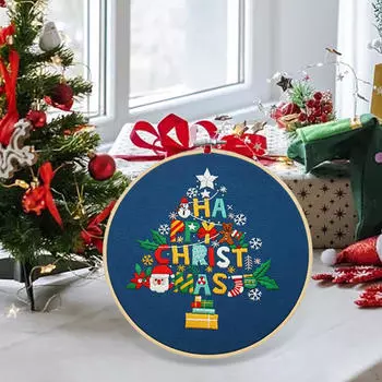 Рождественский набор для вышивания для взрослых, набор для творчества, для начинающих, сделай сам, ручная работа, портативное искусство, ручная работа Christmas Antlers
