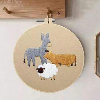 Рождественский набор для вышивания Yousheng, набор для вышивания с рисунком рождественской сцены, набор для вышивания для начинающих, набор для самостоятельной вышивки, подарок для подруги и мамы E