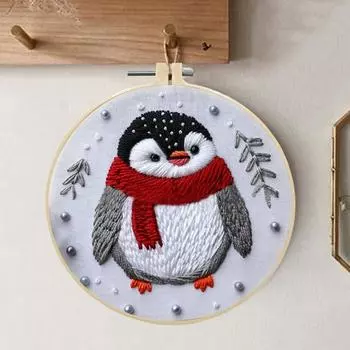 Рождественский набор для вышивания Yousheng, набор для самостоятельной вышивки с иглами, нитками и пяльцами, в комплекте, рождественский набор для ручной вышивки для начинающих и взрослых I