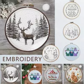 Рождественский набор для вышивки своими руками. Полный набор для праздничного декора и креативных подарков. One Size