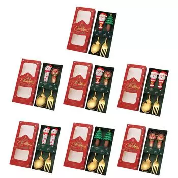 Рождественский набор ложек и вилок, рождественские наборы столовых приборов для ежедневного использования, кухни, десерта