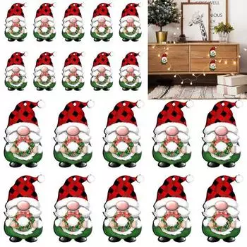 Рождественский набор ручек для дверцы шкафа, простая установка, универсальные праздничные чехлы для кухонных ручек с гномами, аксессуары для вечеринок B