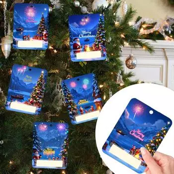 Рождественский набор украшений для кошелька, 8 подвесок для кошелька, подарочные карты, бирки для праздничных подарков, рождественские украшения и комбинации карт One Size белый