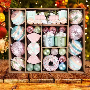 Рождественский набор украшений в виде шаров, подвесные подвески, украшения, украшения для 70pcs