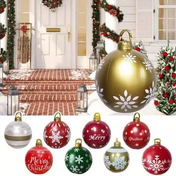 Рождественский надувной мяч диаметром 60 см, водонепроницаемый рождественский мяч, устойчивый к разрывам, многоразовый, гигантский надувной мяч