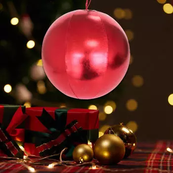 Рождественский надувной шар елочная игрушка уличное украшение ПВХ декор орнамент гигантский рождественский для бассейна красный