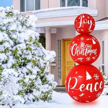 Рождественский надувной светящийся шар, многоразовые стекированные шары, 54-дюймовый гигантский светодиодный надувной шар с дистанционным управлением для украшения праздников в помещении и на открытом воздухе красный