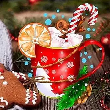 Рождественский напиток Алмазная вышивка DIY Алмазная картина Алмазная мозаика Картинки Домашний декор 20X30CM