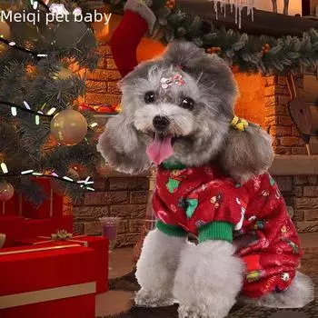 Рождественский наряд для питомца: Юбка с изображением четвероногой снежинки и собаки-лося Ghost Bat Skirt S оранжевый