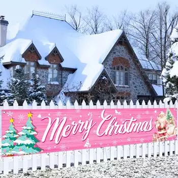 Рождественский наружный баннер Счастливого Рождества Украшение для дома 2024 Рождественский наружный декор Xmas Navidad Noel Новогодний декор 2025