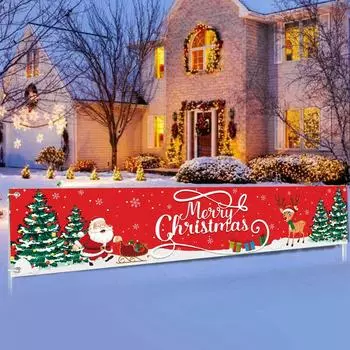 Рождественский наружный баннер Счастливого Рождества Украшение для дома 2024 Рождественский наружный декор Xmas Navidad Noel Новогодний декор 2025