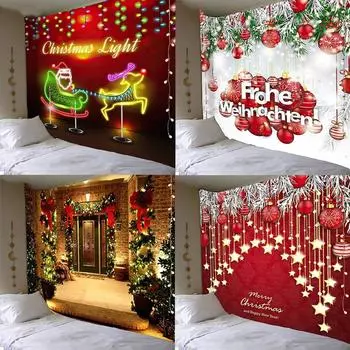 Рождественский настенный гобелен с узором рождественской елки, гобелены, фон для фотосъемки, ткань, подвесной домашний декор A-95x75cm