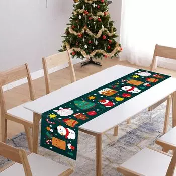 Рождественский настольный флаг 35*180 см атмосферное украшение скатерть с принтом настольный флаг украшение на Рождество 35*180 cm