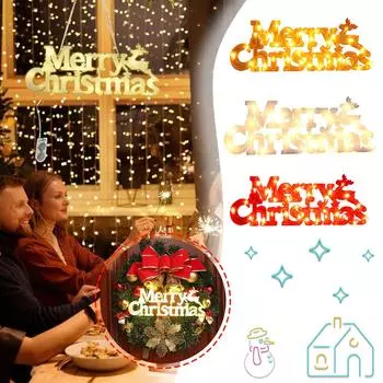 Рождественский неоновый ночник, подвесные украшения для елки, огни с буквами, моделирующие огни красный