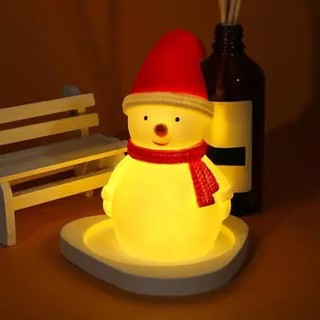 Рождественский ночной светильник, украшение комнаты, декоративный детский светильник для девочек, светодиодный портативный милый Snowman