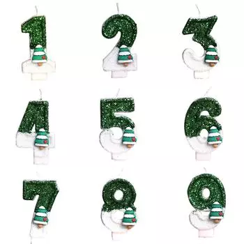 Рождественский номер День рождения Свеча Вечеринка Торт Украшение Подарок на день рождения Санта-Клаус One Size