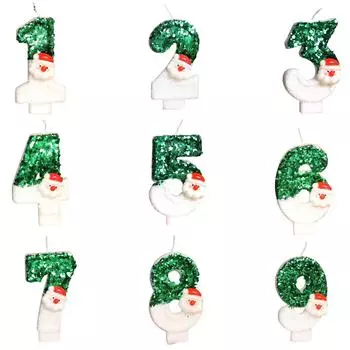 Рождественский номер День рождения Свеча Вечеринка Торт Украшение Подарок на день рождения Санта-Клаус One Size