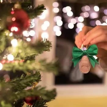 Рождественский носок, украшение на елку, подвесной декор, носок с лентой, бант, зима A