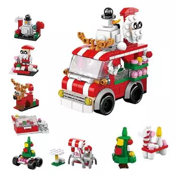 Рождественский НОВЫЙ 273 шт. Сборные блоки DIY Рождественская тема Санта-Клаус Машина Рождественская елка 6 в 1 Блок Комплект Украшения Модель Игрушка Мальчики Девочки Подарок Обед