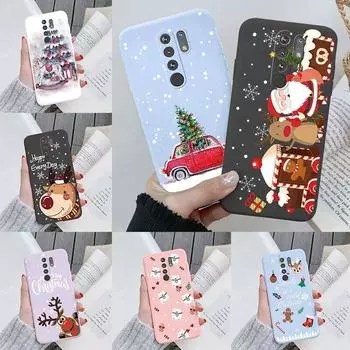 Рождественский новогодний чехол для Redmi 9, чехлы для телефонов с мультяшным оленем, Санта-Клаусом, мягкий силиконовый чехол для Xiaomi Redmi 9, противоударный защитный чехол Redmi 9