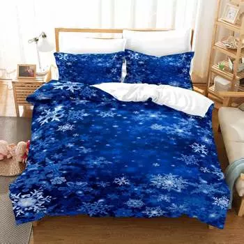 Рождественский Олень 3D Цифровая Печать Комплект Одеяла Трехпредметный Набор GB-Single135cm200cm 2pcs