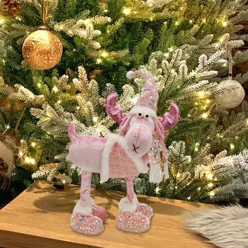 Рождественский олень кукла украшения мультфильм олень рождественская фигурка стоя плюш для Plaid Deer