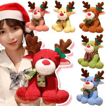 Рождественский олень плюшевая кукла супер мягкий шестицветный олень плюшевая игрушка домашний праздничный декор для мальчиков и девочек рождественские подарки about 30cm