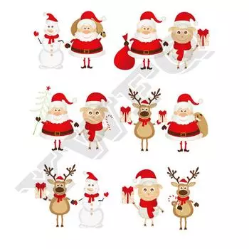 Рождественский олень с принтом теплопередачи, железо на печатной декоративной наклейке, моющиеся патчи «сделай сам»