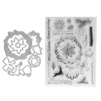 Рождественский олень Снежинка Прозрачные штампы Прозрачные штампы для фотоальбомов Дневников Поздравительных открыток